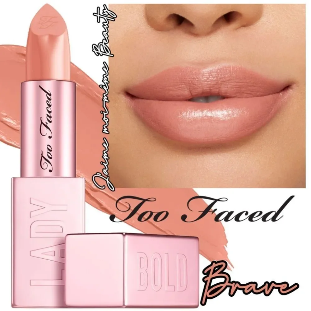 Too Faced Lady Bold Diffused Matte Lipstick in Brave (Light Beige Nude)
